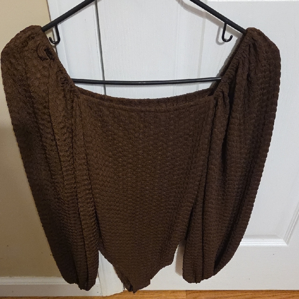 SHEIN Chocolate Off-Shoulder Sweater